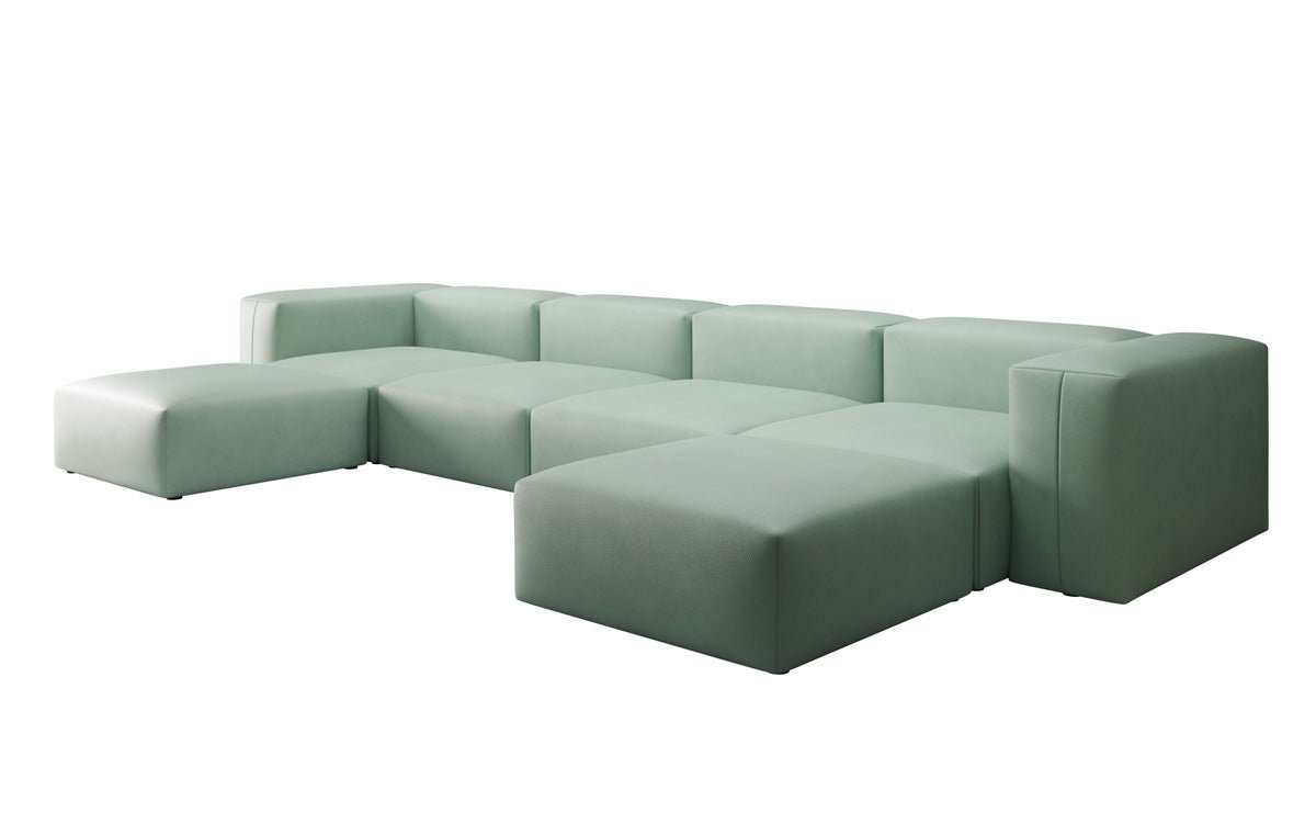 Designer U Sofa Snug in Echtleder