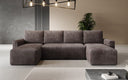 Designer Sofa Melva U met slaap- en klapfunctie in Ribstof