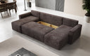 Designer Sofa Melva U met slaap- en klapfunctie in Ribstof