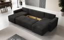 Designer Sofa Melva U met slaap- en klapfunctie in Ribstof
