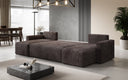 Designer Sofa Melva U met slaap- en klapfunctie in Ribstof