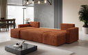 Designer Sofa Melva U met slaap- en klapfunctie in Ribstof