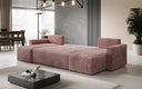 Designer Sofa Melva U met slaap- en klapfunctie in Ribstof