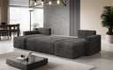 Designer Sofa Melva U met slaap- en klapfunctie in Ribstof