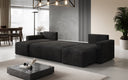 Designer Sofa Melva U met slaap- en klapfunctie in Ribstof