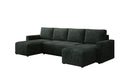 Designer Sofa Melva U met slaap- en klapfunctie in Ribstof