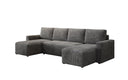 Designer Sofa Melva U met slaap- en klapfunctie in Ribstof