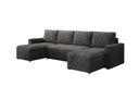 Designer Sofa Melva U met slaap- en klapfunctie in Ribstof