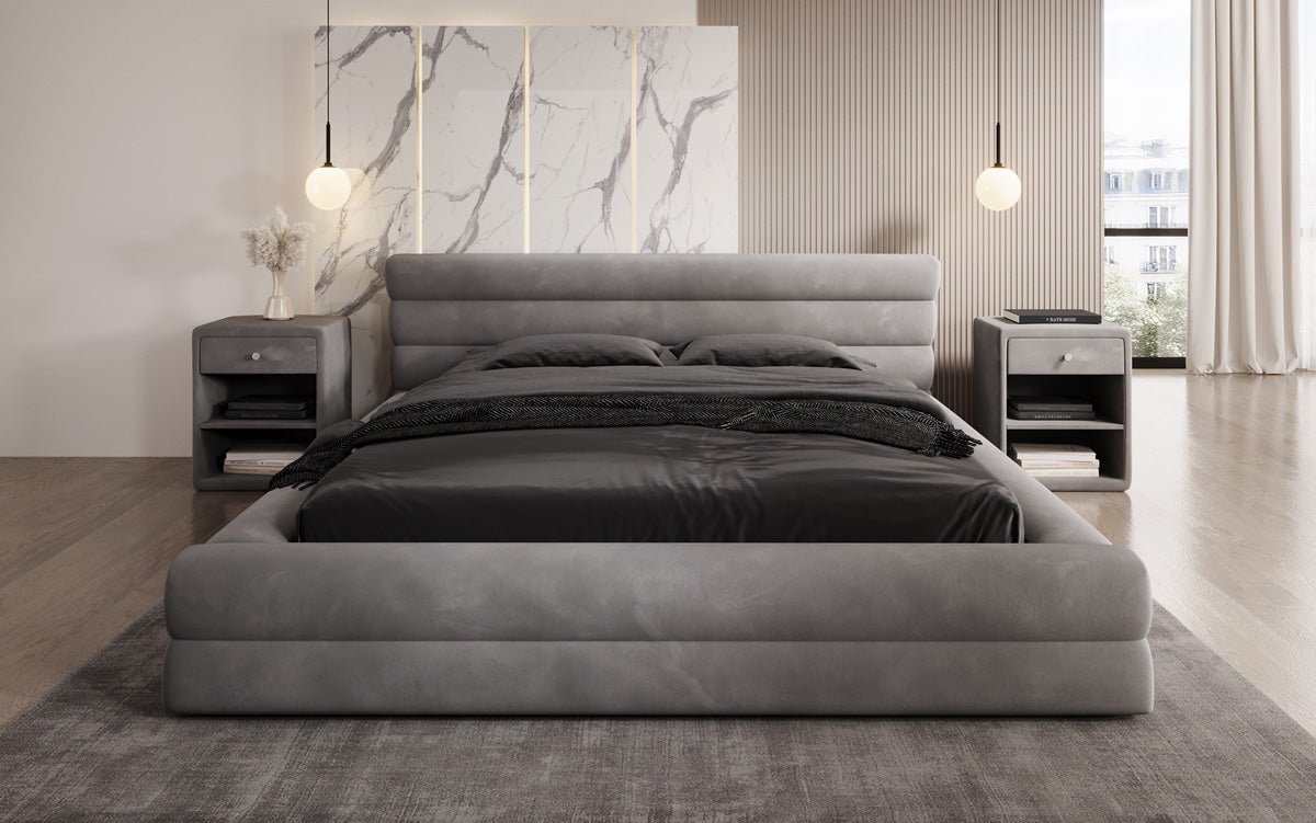 Designer Polsterbett Velana Samt mit Stauraum