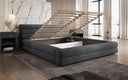 Designer gestoffeerd bed Velana Fluweel met opbergruimte