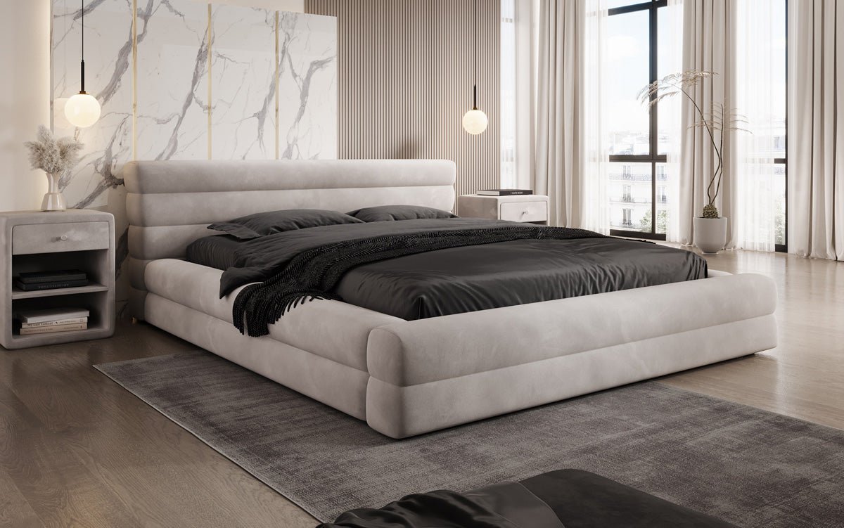 Designer Polsterbett Velana Samt mit Stauraum