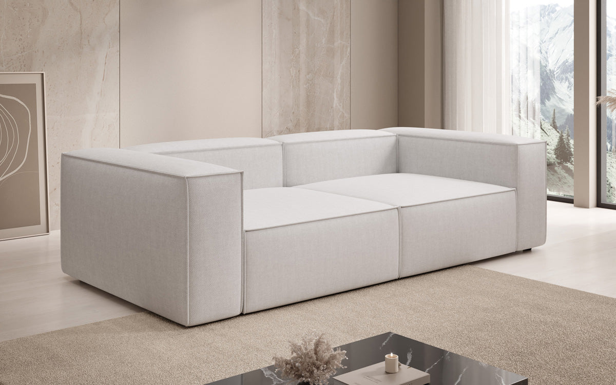 Designbank Lesley 3-zits in linnen-look