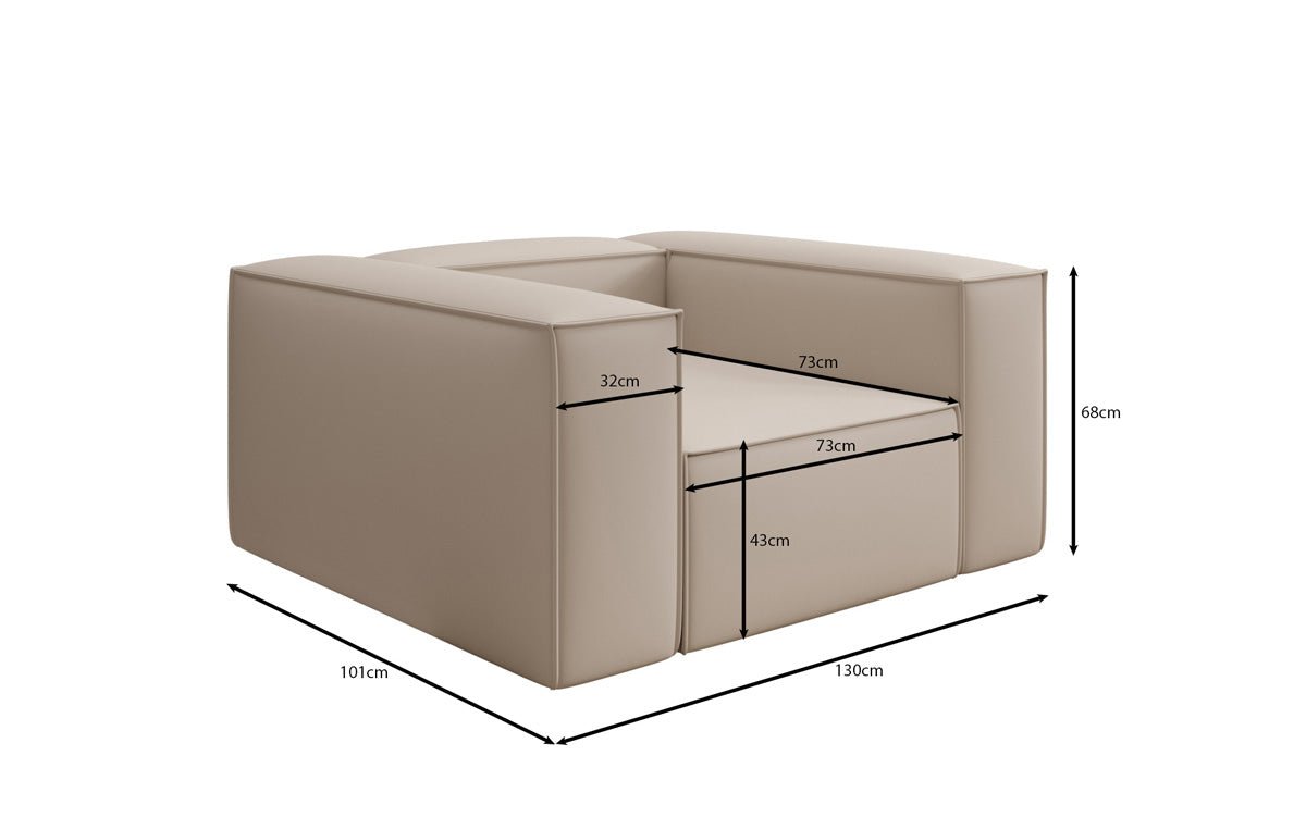 Designer Sofa-Sessel Lesley in Stof