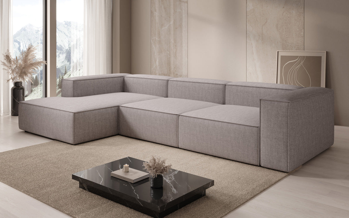 Design hoekbank Lesley in linnen-look