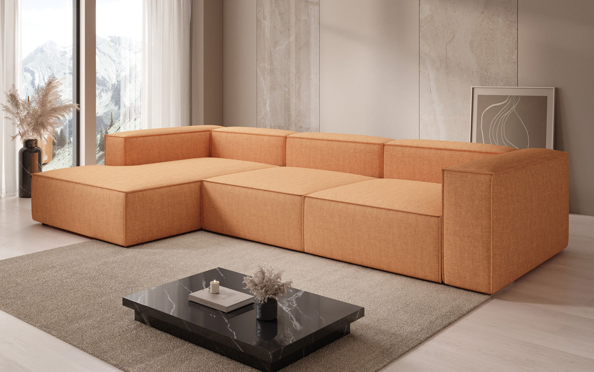 Design hoekbank Lesley in linnen-look
