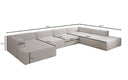 Designerbank Lesley U XXL van echt leer