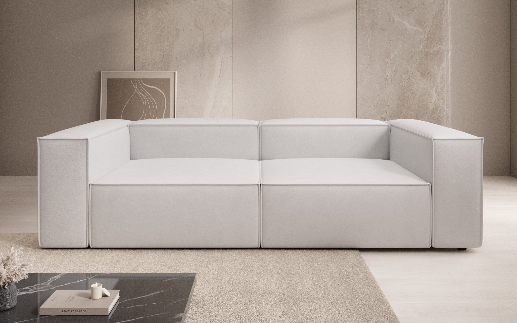 Designbank Lesley 3-zits in Echtleer