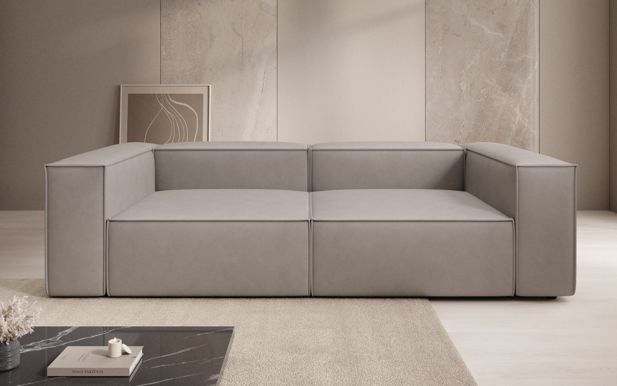 Designbank Lesley 3-zits in Echtleer