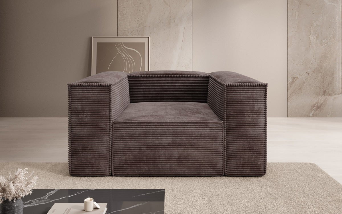Designer Sofa-Sessel Lesley in Ribstof