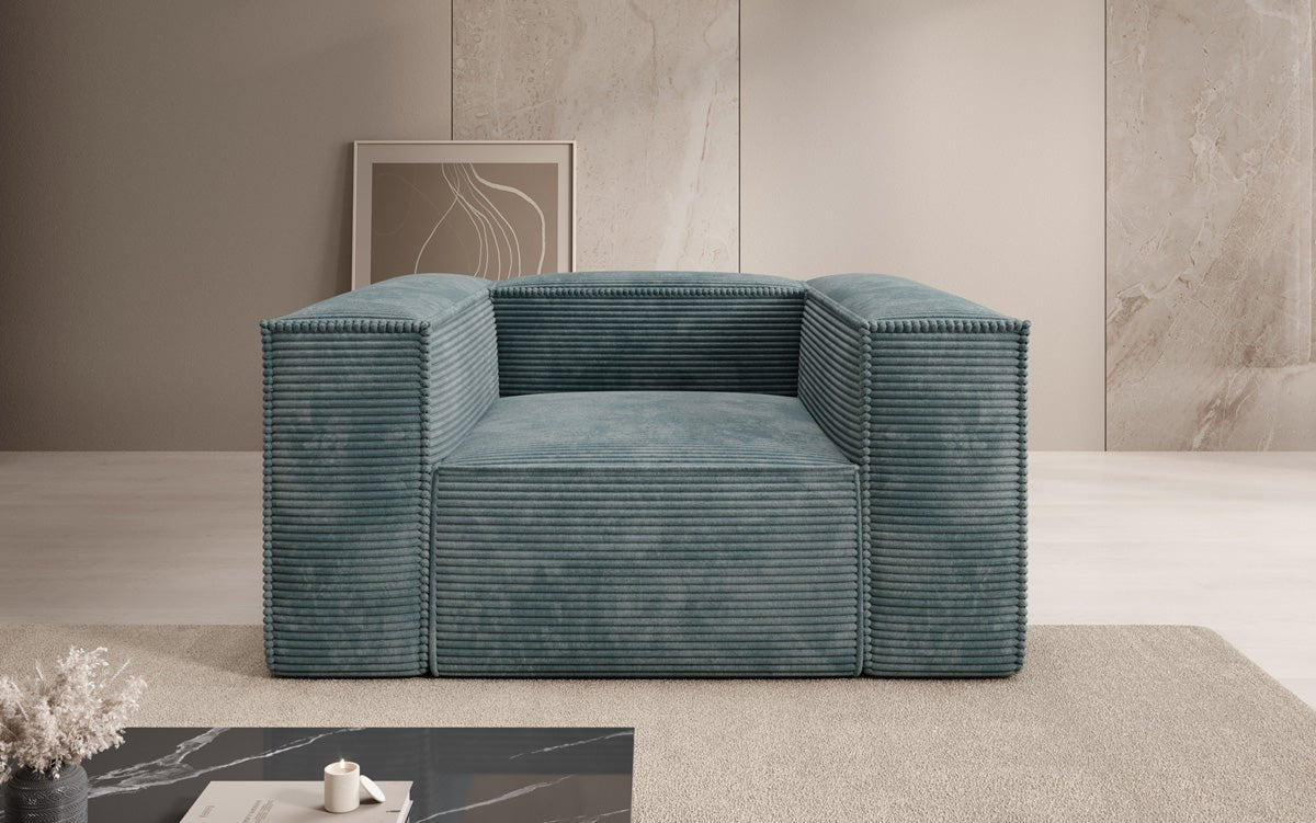 Designer Sofa-Sessel Lesley in Ribstof