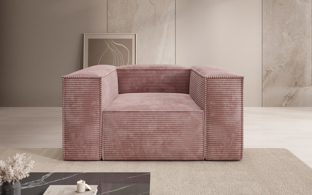 Designer Sofa-Sessel Lesley in Ribstof