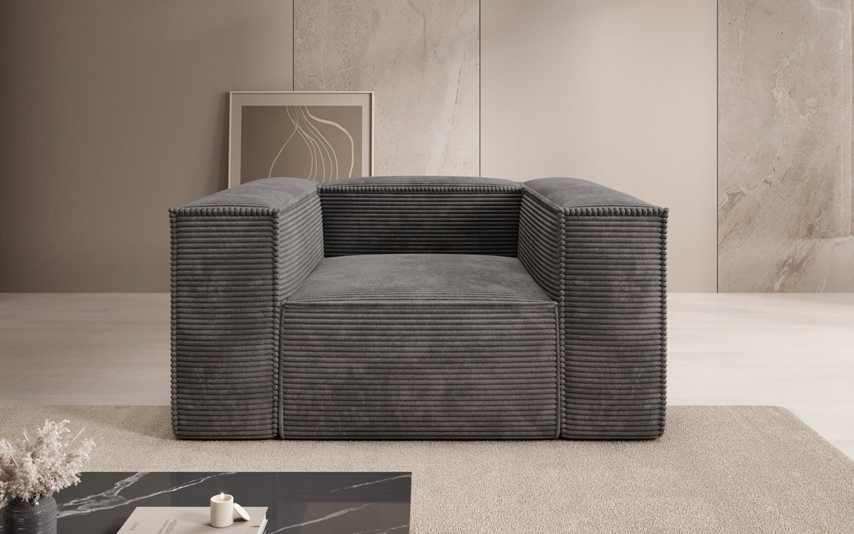 Designer Sofa-Sessel Lesley in Ribstof