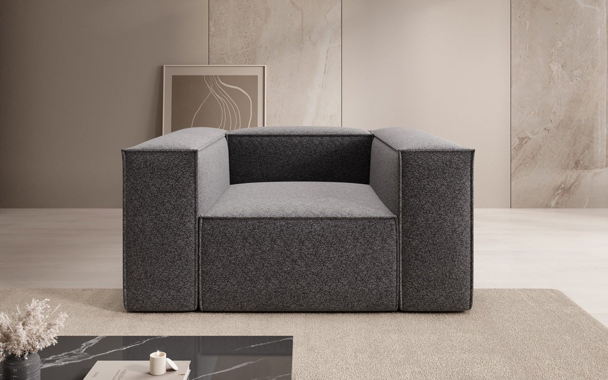 Designer Sofa-Sessel Lesley in Strukturstoff