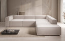 Designer Ecksofa Lesley mit langer Ottomane in Strukturstoff