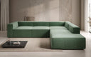 Designer Ecksofa Lesley mit langer Ottomane in Strukturstoff