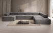 Designer Sofa Lesley U XXL in Ribstof