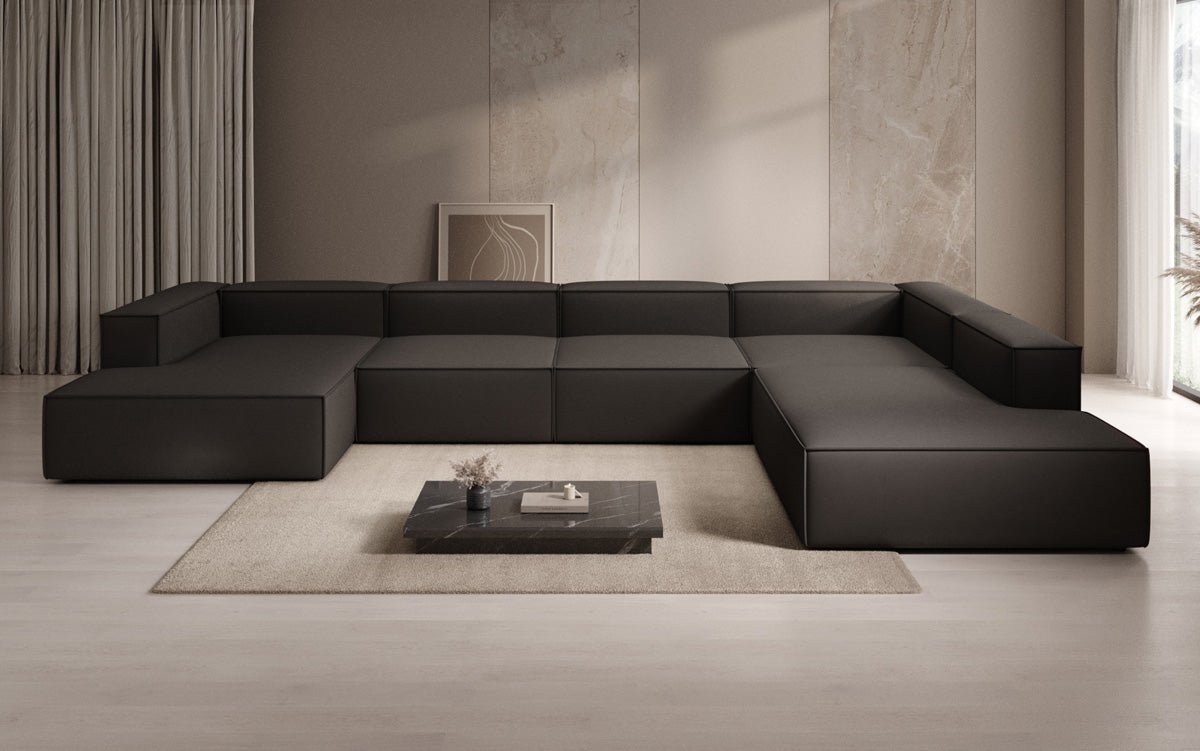 Designer Sofa Lesley U XXL in Stof