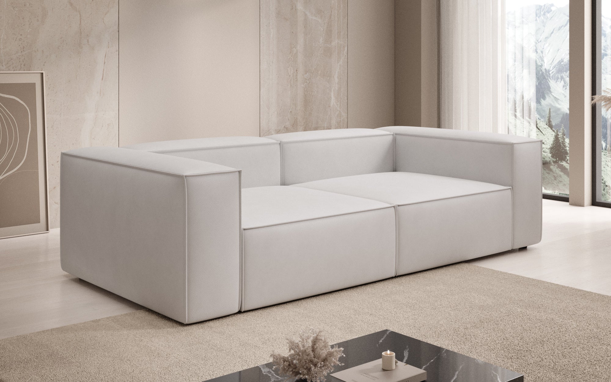 Designbank Lesley 3-zits in Echtleer