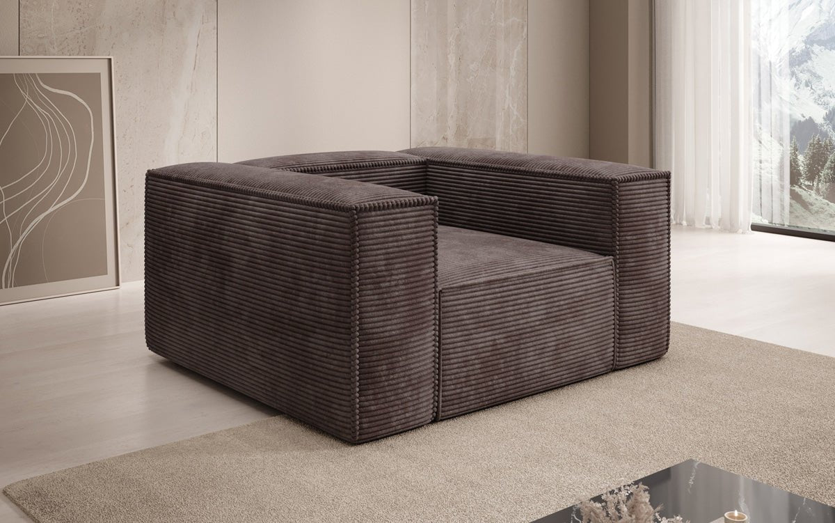 Designer Sofa-Sessel Lesley in Ribstof