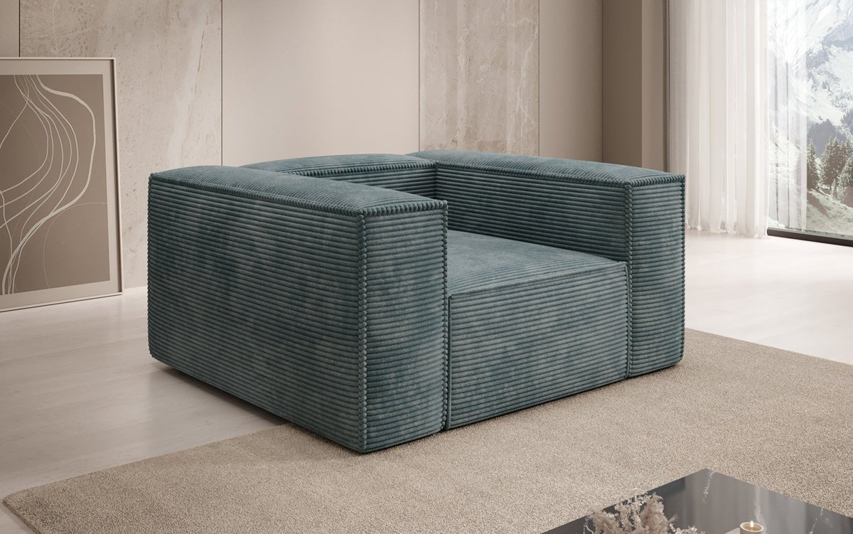 Designer Sofa-Sessel Lesley in Ribstof
