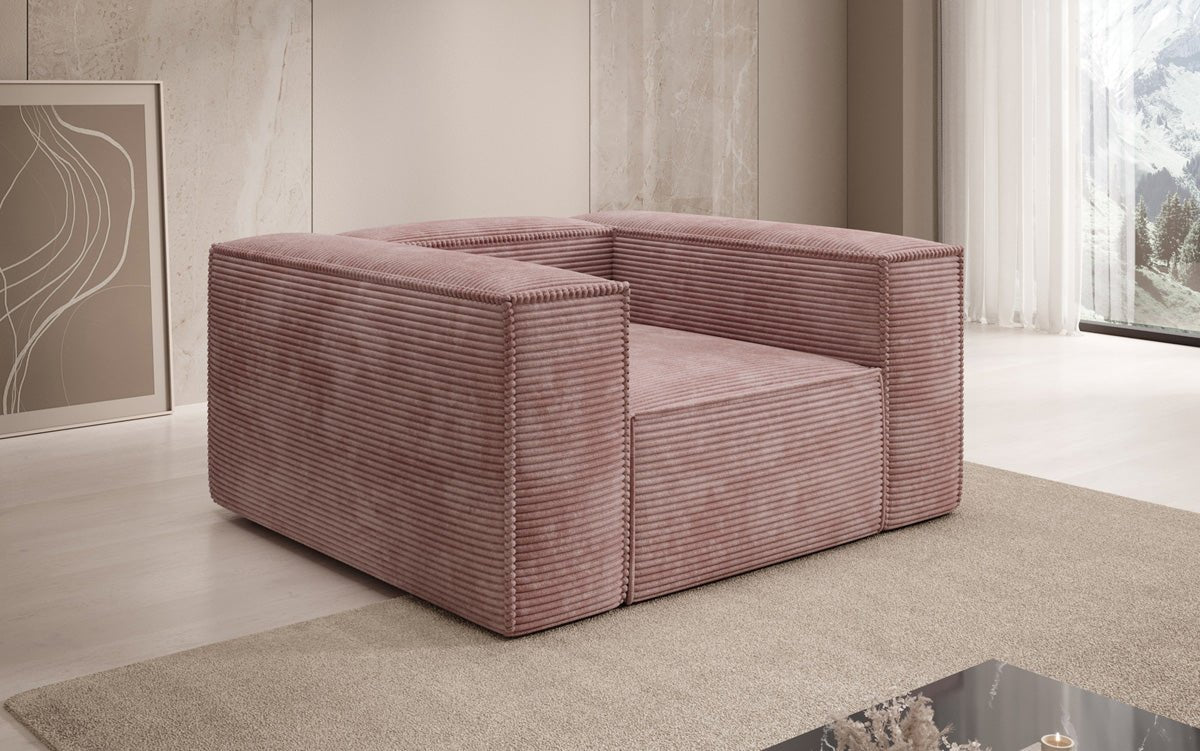 Designer Sofa-Sessel Lesley in Ribstof