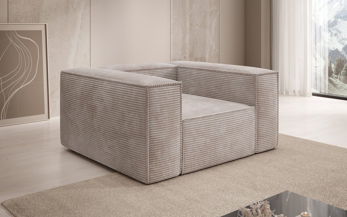 Designer Sofa-Sessel Lesley in Ribstof