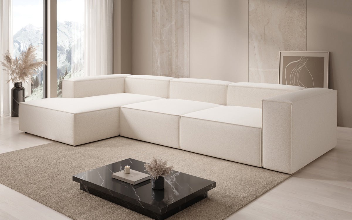 Designsofa Lesley L in structuurstof