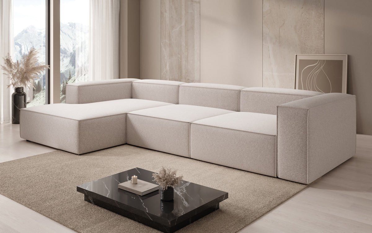 Designsofa Lesley L in structuurstof