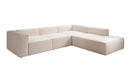 Designer Ecksofa Lesley mit langer Ottomane in Strukturstoff