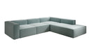 Designer Ecksofa Lesley mit langer Ottomane in Strukturstoff