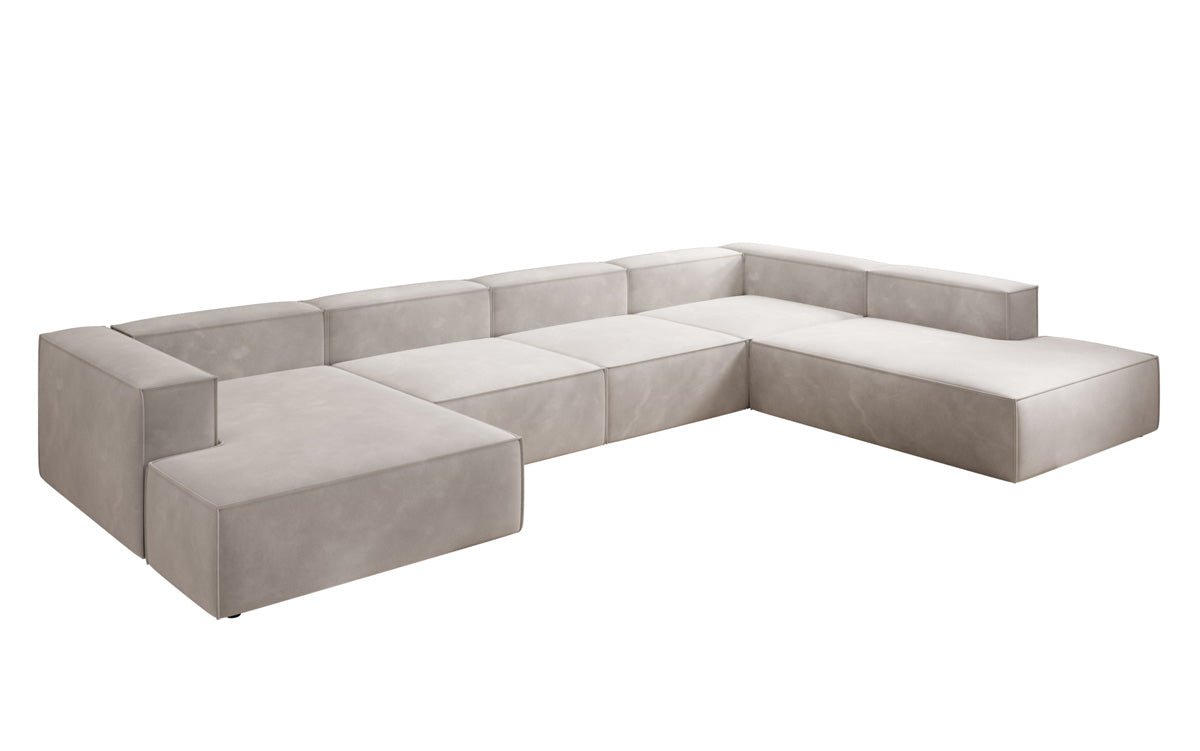 Designerbank Lesley U XXL in Fluweel