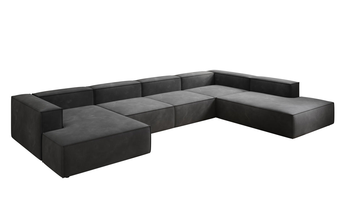 Designerbank Lesley U XXL in Fluweel
