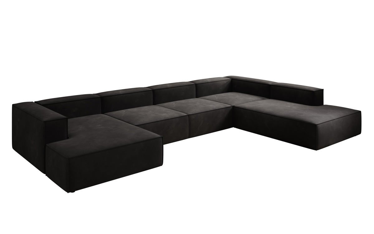Designerbank Lesley U XXL in Fluweel
