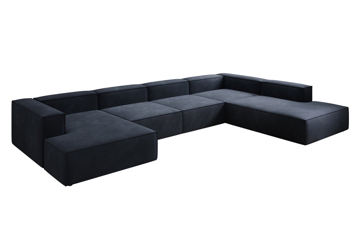 Designerbank Lesley U XXL in Fluweel