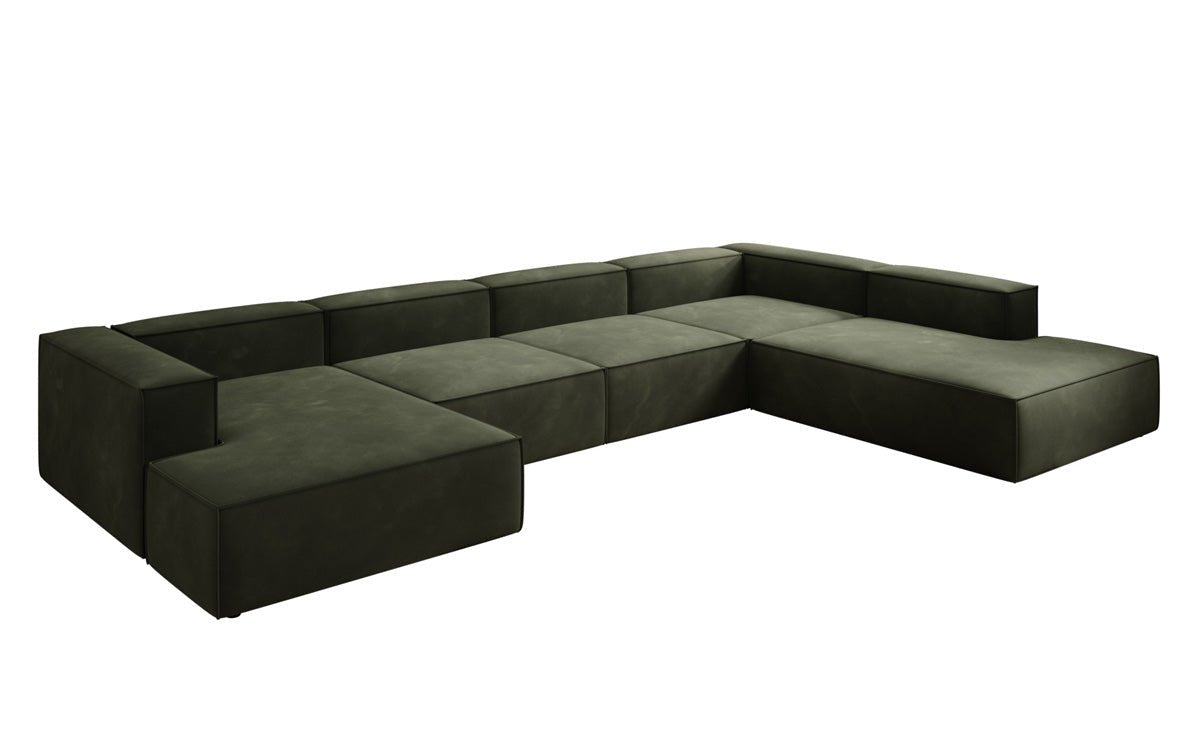 Designerbank Lesley U XXL in Fluweel