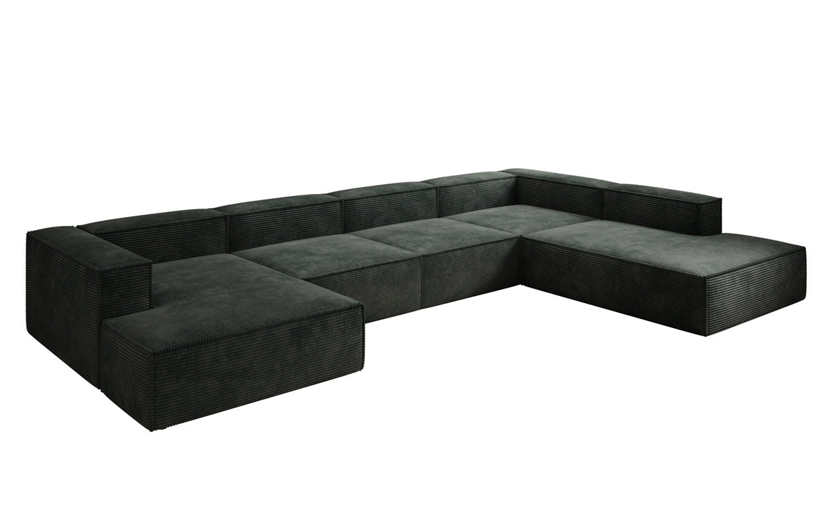 Designer Sofa Lesley U XXL in Ribstof