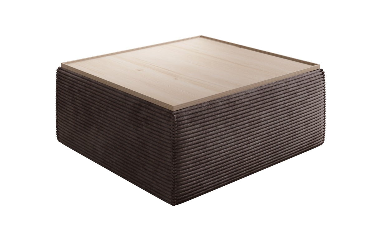 Lesley side stool/coffee table with storage in corduroy