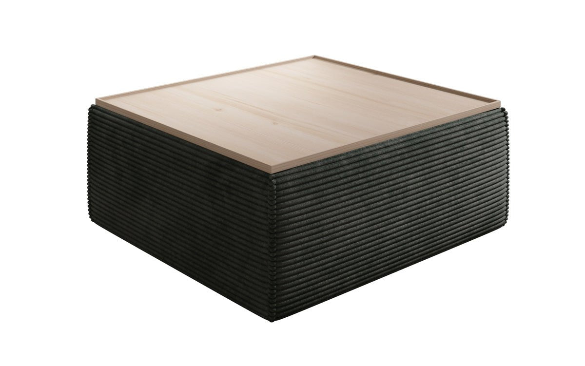 Lesley side stool/coffee table with storage in corduroy