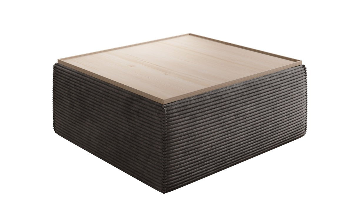 Lesley side stool/coffee table with storage in corduroy