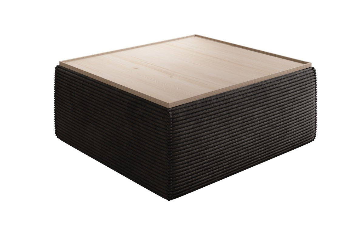Lesley side stool/coffee table with storage in corduroy
